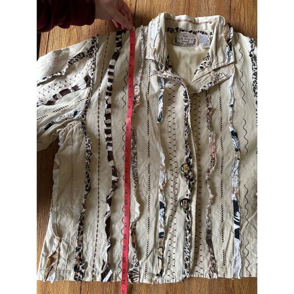 Life Style Boho Vtg Animal Print Jacket Size X Large - Picture 7 of 9